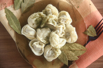 dumplings with meat on the table