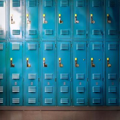 School Locker Background with Copy Space for Text