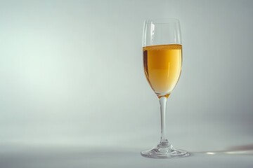 Fototapeta premium Champagne in a glass against a white backdrop