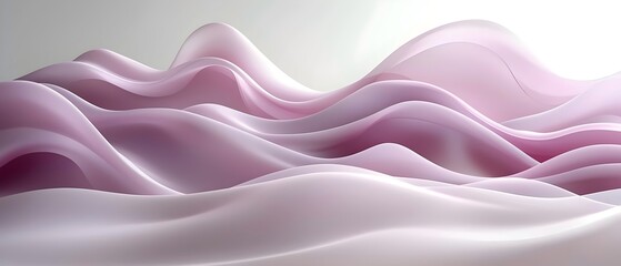 Fototapeta premium A mesmerizing wave of soft pink tones creates an ethereal landscape, evoking a sense of tranquility and fluidity in this abstract digital art piece.