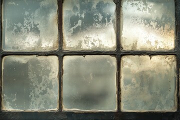 Condensed glass and steamy watery window backdrop