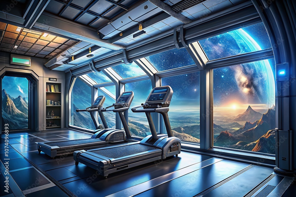 Poster exploring the treadmill in a unique space station environment: a glimpse of urban exploration and fu