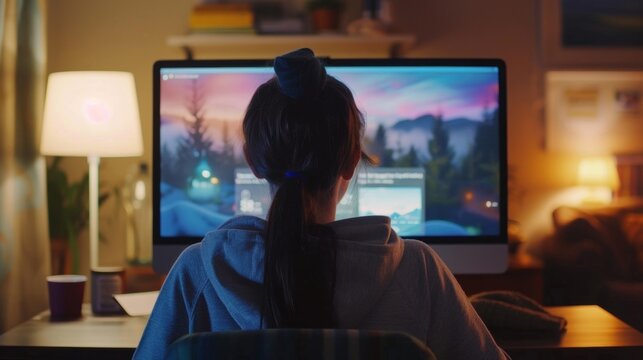 A woman browsing a website full of activities and events specifically designed for those participating in Dry January.