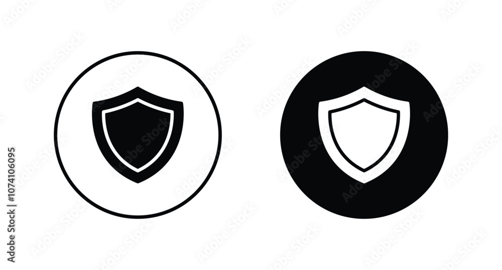 Poster shield check mark icon set vector