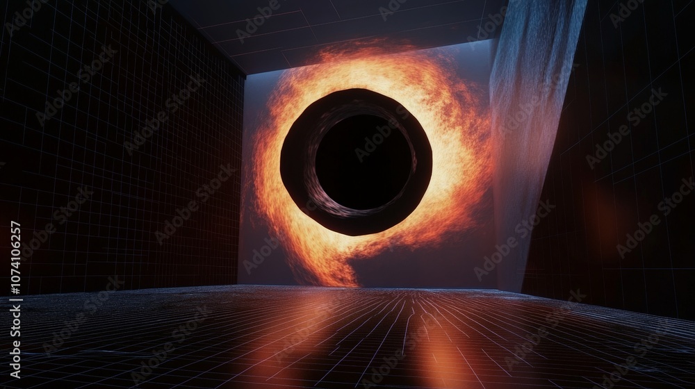 Poster a virtual reality setup for visualizing black holes, allowing users to interactively explore their p