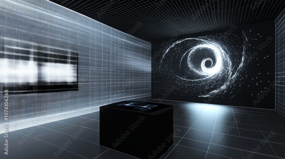 Aufkleber a virtual reality setup for visualizing black holes, allowing users to interactively explore their p