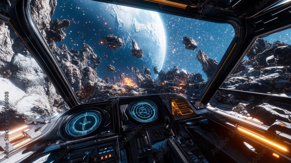 Poster a vr experience where users can explore different scenarios of time dilation, from fast-moving space