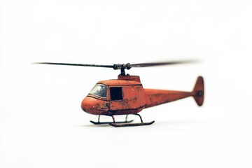 Vintage toy chopper on white backdrop