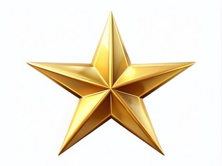 Obraz premium Isolated Golden Star on White Background for Food Photography, Perfect for Culinary Themes, Celebrations, or Festive Events