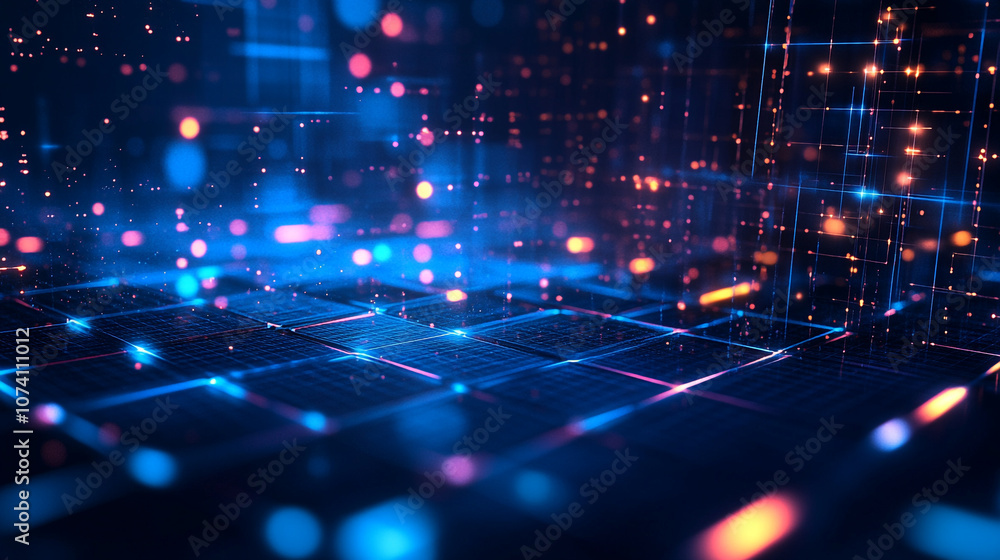Aufkleber the modern creative communication and internet network connect in smart city, digital cyberspace wit