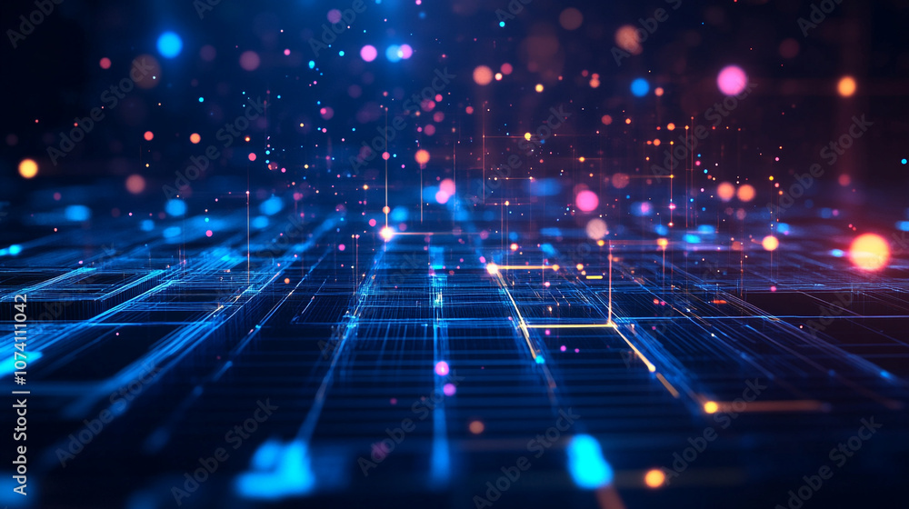 Poster the modern creative communication and internet network connect in smart city, digital cyberspace wit