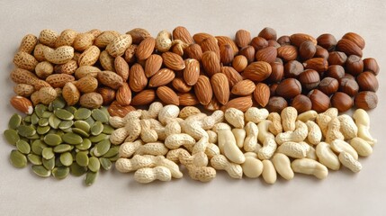 Assorted Nuts and Seeds: A Healthy Snack Array for Nutrition Enthusiasts