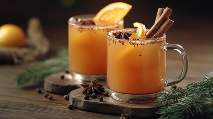 Warm Spiced Citrus Drink with Cinnamon and Star Anise