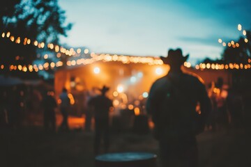 fuzzy picture cowboy evening celebration concert