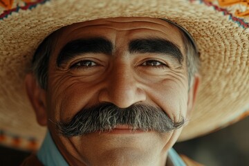 Image of a Mexican man with a sombrero and mustache uniquesself