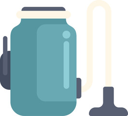 Illustration of a modern vacuum cleaner cleaning using suction power, ideal for websites and mobile apps