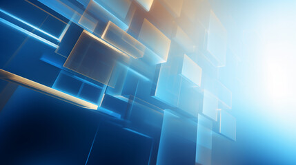 Fototapeta premium Blue light glow futuristic technology background with organic motion, abstract square Blue Wide screen webpage or business presentation abstract background.