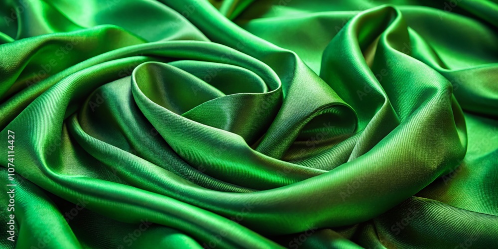 Poster luxurious green high-end fabric waves creating an elegant fashion background for graphic resources a