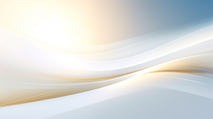 Fototapeta premium A gold and white wave with a gold and white background, Clean and elegant white backdrop with intricate paper cut designs, highlighted by luxurious golden lines