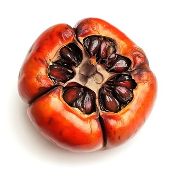 Akebi isolated on a with a white background,close up