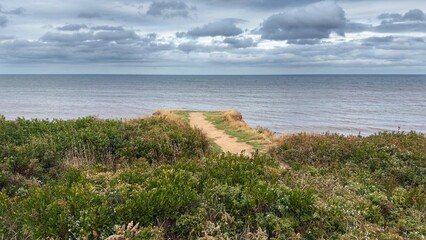Beach cliff path to the sky