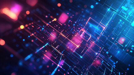 Obraz premium data flow background technology screening, Abstract technology background Hi-tech communication concept futuristic digital innovation.