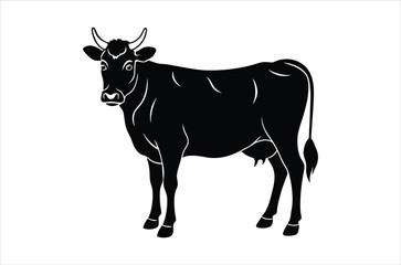 cow vector,  icon vector illustration, cow silhouette of a cow isolated on a white background, eps, png, svg,  vector,