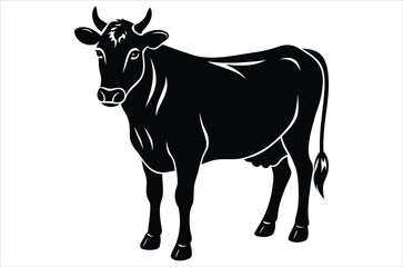 cow vector,  icon vector illustration, cow silhouette of a cow isolated on a white background, eps, png, svg,  vector,