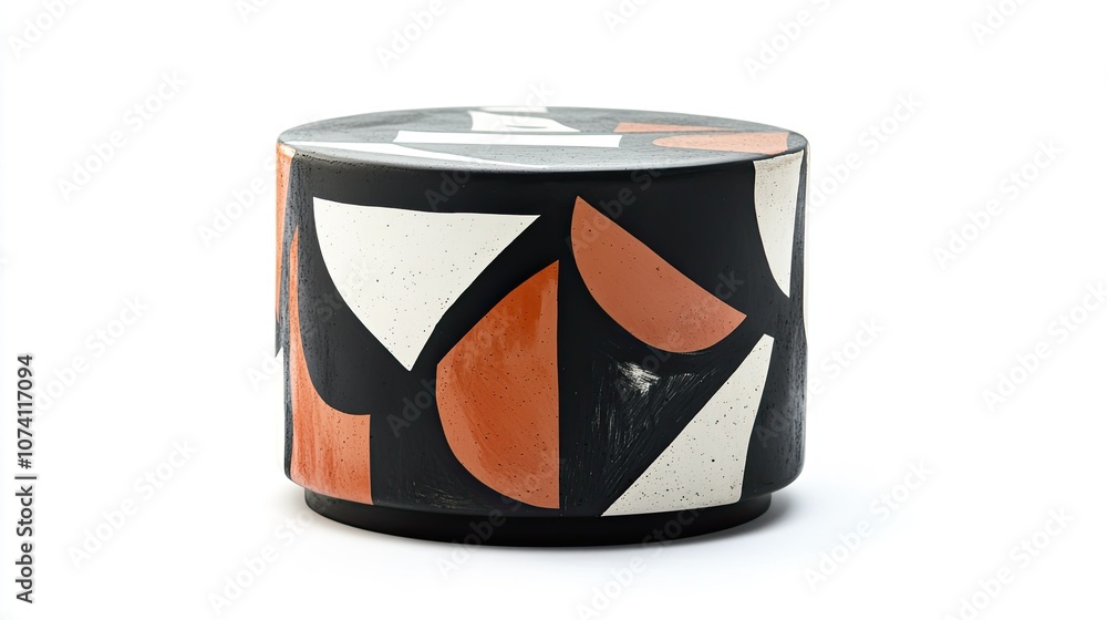 Poster abstract art table with geometric patterns and colors
