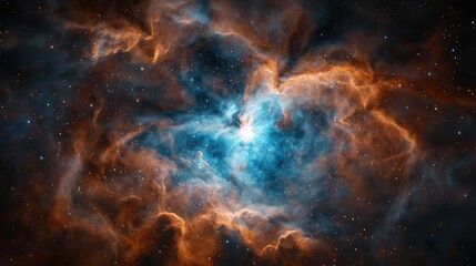 Fototapeta premium A stunning cosmic nebula with vibrant colors, featuring swirling gases and sparkling stars, evoking the beauty of the universe.