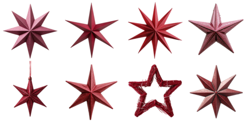 Christmas collection - red star ornaments - decorative transparent png