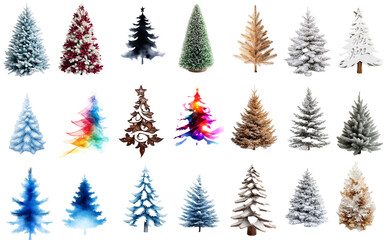 Fototapeta premium Christmas tree collection