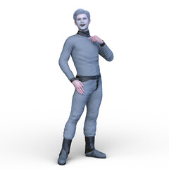 ポーズをとる男性　3DCGレンダリング
