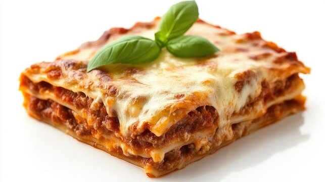 Delicious Homemade Lasagna with Cheese and Basil