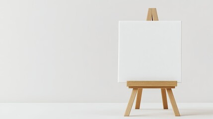 Blank Canvas on Wooden Easel for Creative Ideas