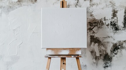 Blank Canvas on Easel Ready for Art Creation
