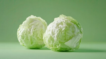 Fototapeta premium Fresh Green Cabbage on Smooth Background