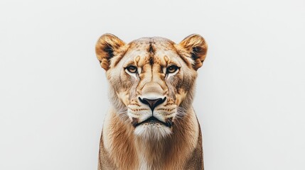 Majestic Lion Portrait on Neutral Background