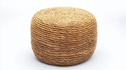 Obraz premium Round Woven Basket Ottoman for Home Decor