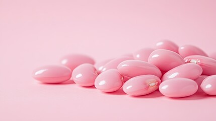 Soft Pink Oval Objects on Light Pink Background