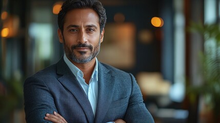 Indian man exudes confidence in elegant suit
