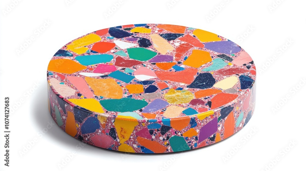 Poster colorful round surface with abstract pattern