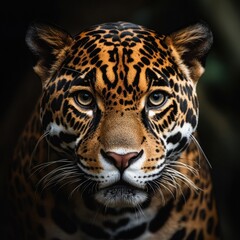 Fototapeta premium Close-up Portrait of a Majestic Jaguar