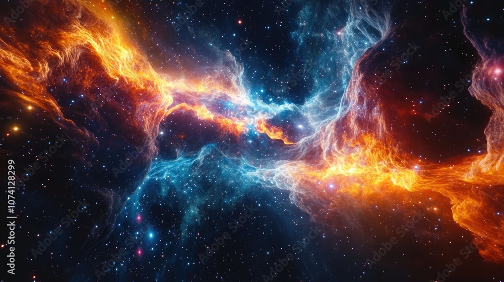 Aufkleber mesmerizing laser display depicting cosmic depths and celestial structures