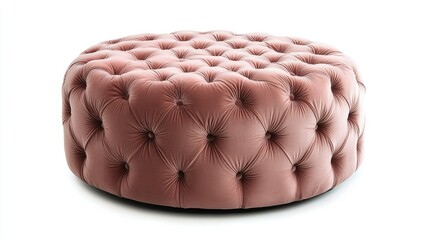 Naklejka premium Stylish Pink Tufted Ottoman for Modern Interiors
