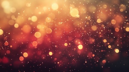 Fototapeta premium Red and Gold Vintage Fireworks with Bokeh Effect and Blank Space for Holidays Abstract Background for Christmas and New Year Celebrations