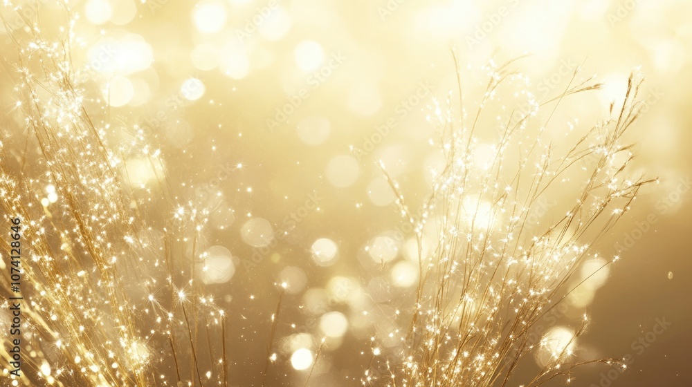 Poster stunning white and gold fireworks display with ample copy space for your message