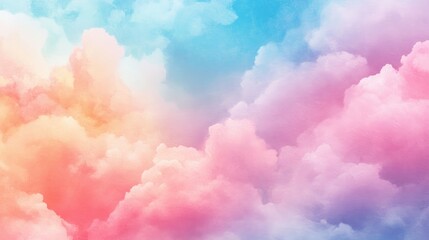 Vibrant pastel watercolor clouds backdrop