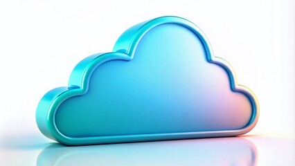 Playful 3D Cartoon Cloud Design on a Clean White Background for Creative Concepts and Illustrations, Perfect for Weather Themes and Children's Content Use in Digital Media