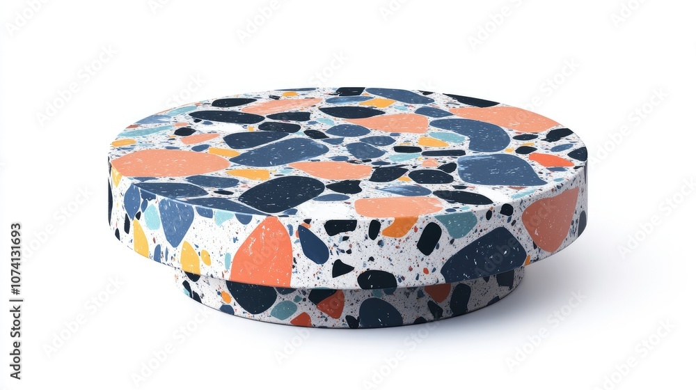 Aufkleber colorful round table with unique pattern design